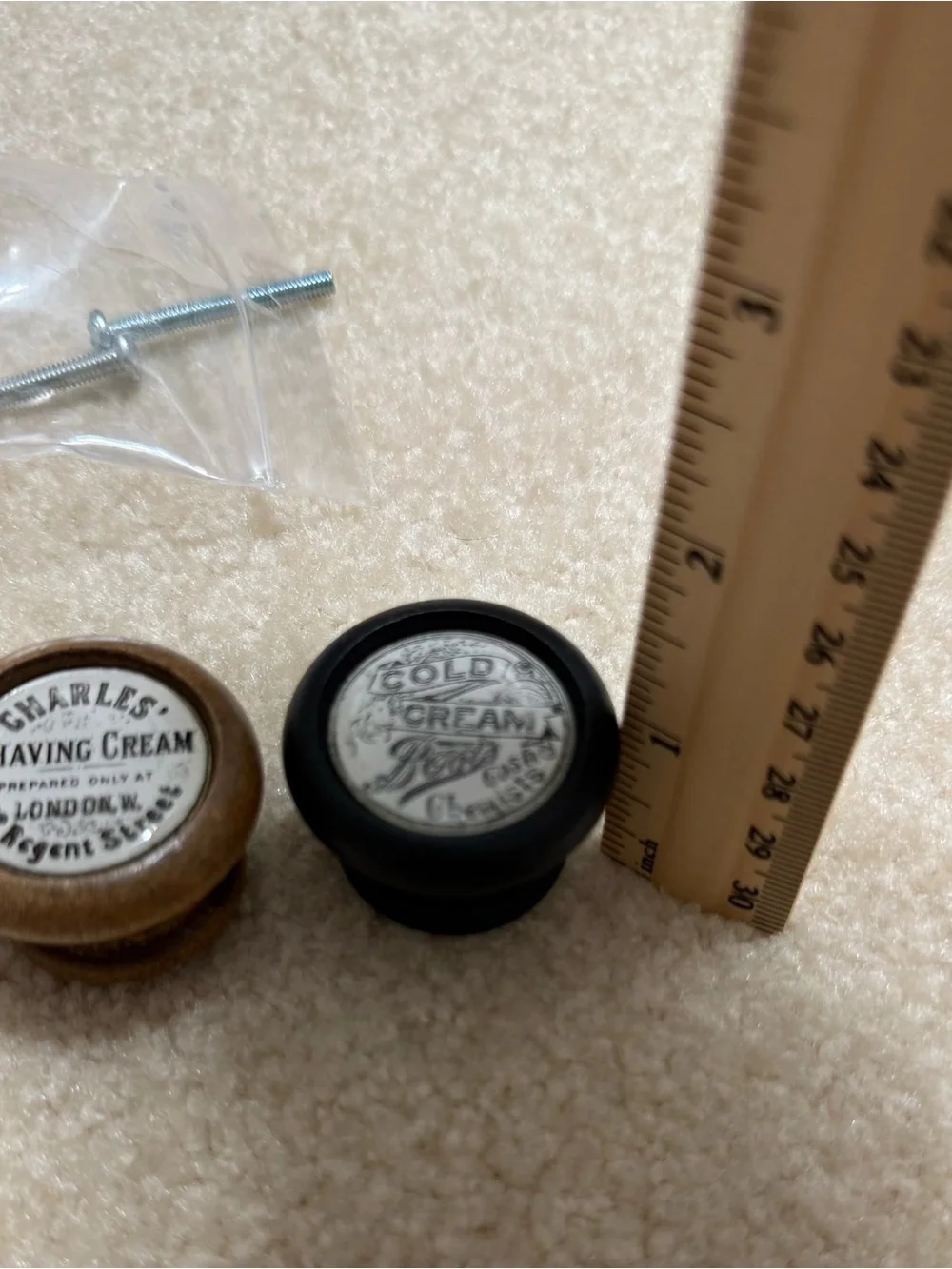 Vintage-Style Farmhouse Black and Brown Decorative Drawer Knobs - NWT